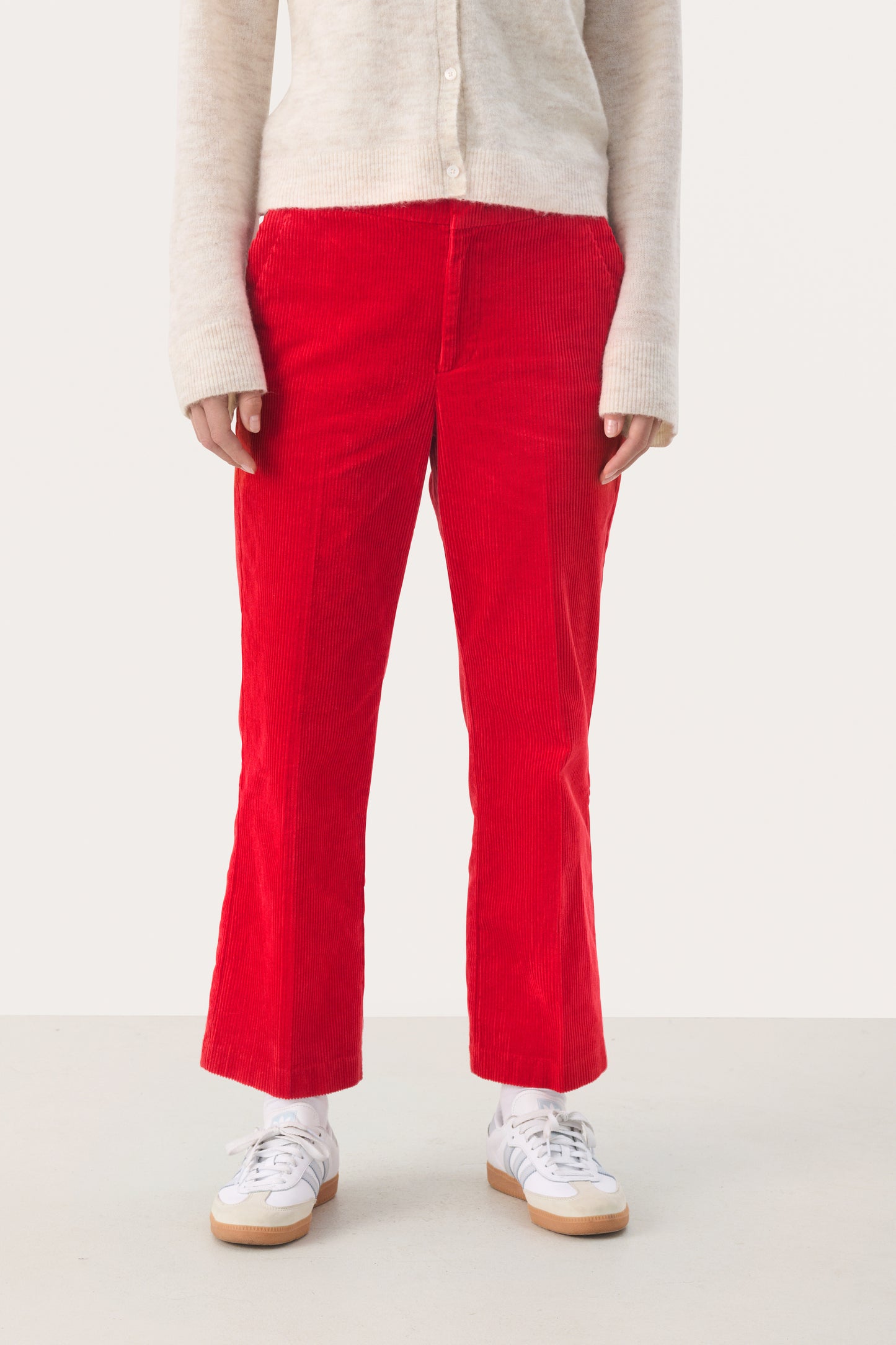 Part Two Ribfluwelen Pantalon Rood