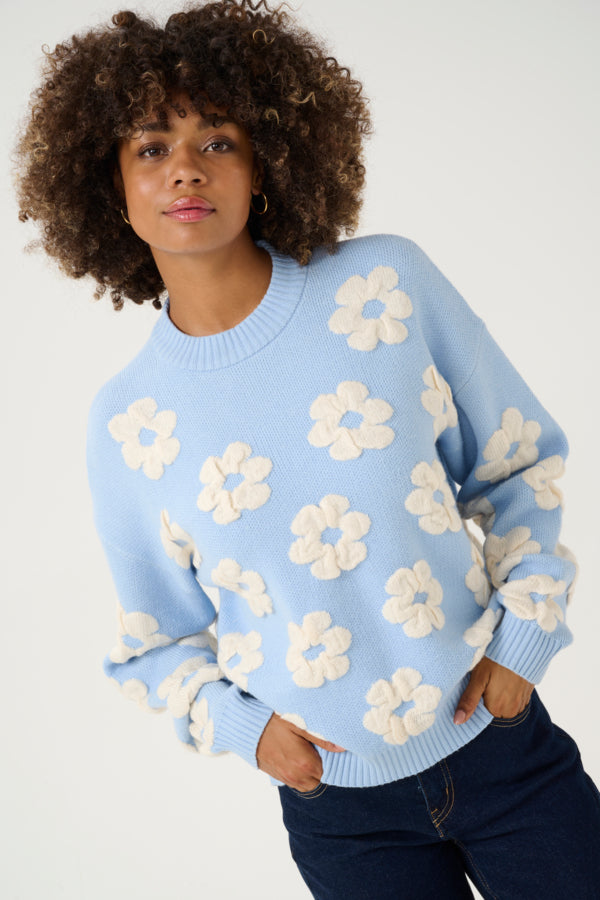 Culture Charia Pull Print Lichtblauw