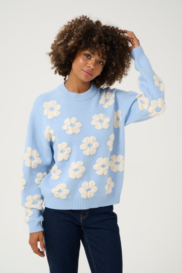 Culture Charia Pull Print Lichtblauw