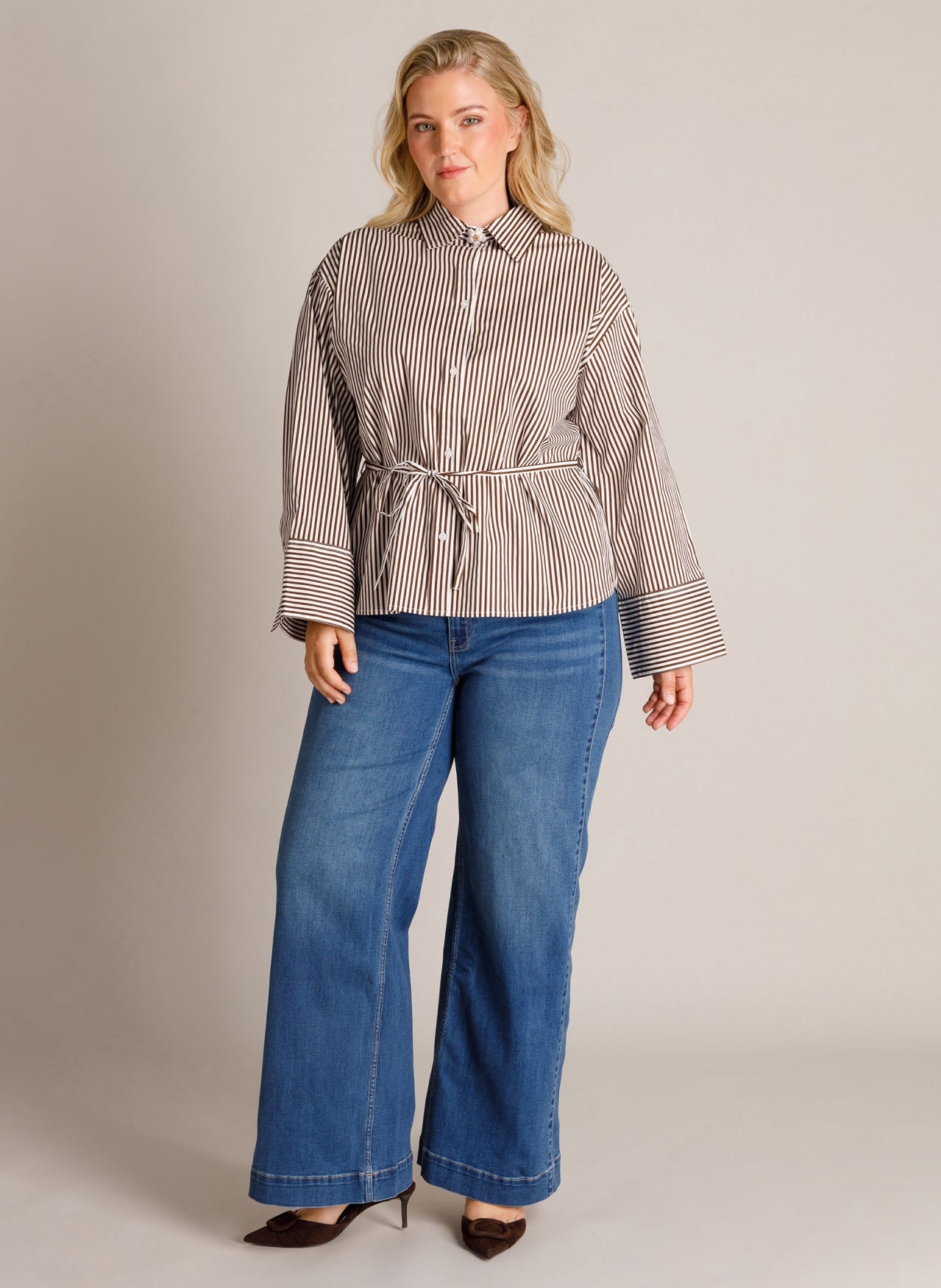 Yest Blouse Streep Bruin