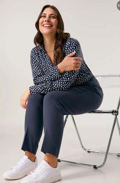 Samoon Pantalon Greta Donkerblauw