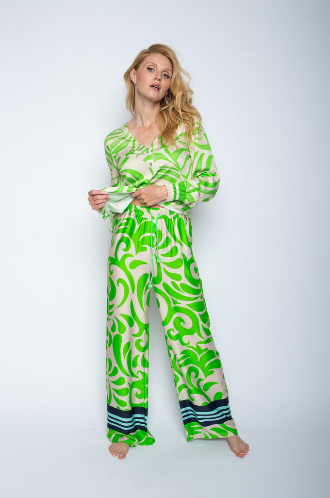Emily Pantalon Print Groen