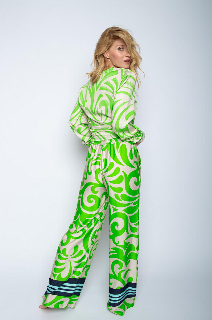 Emily Pantalon Print Groen