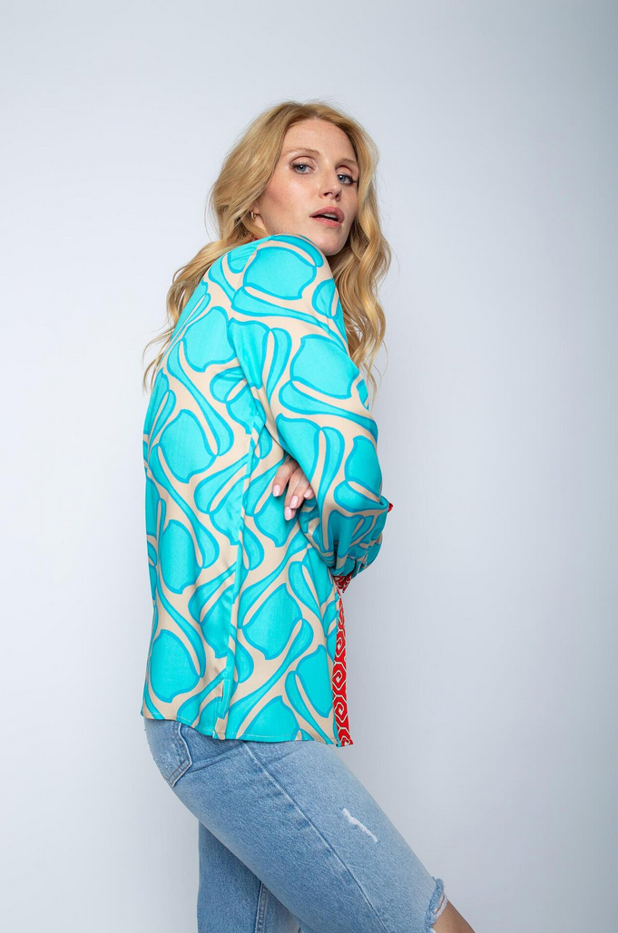 Emily Blouse Print Blauw