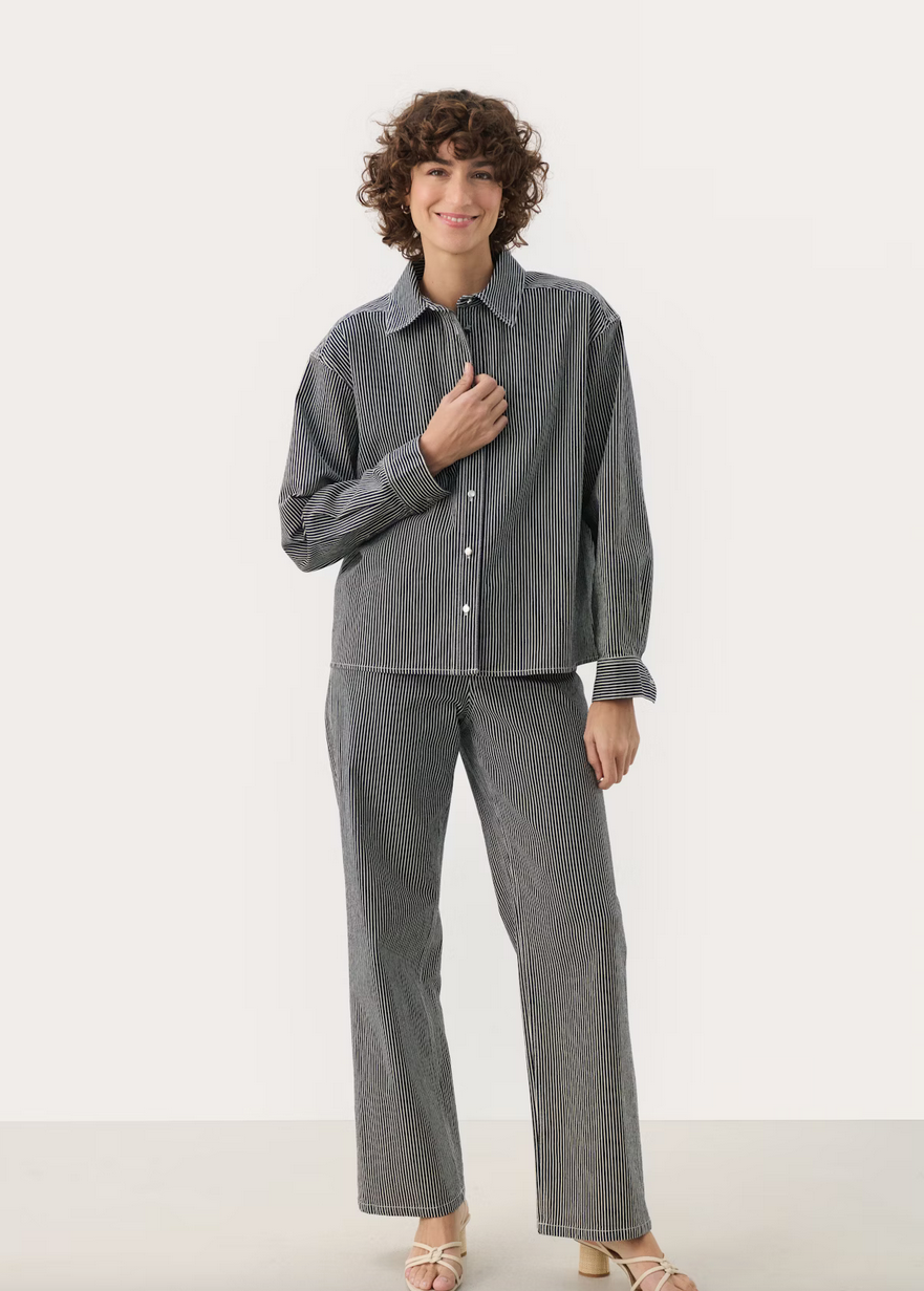 Part Two Blouse Jeans Streep Blauw