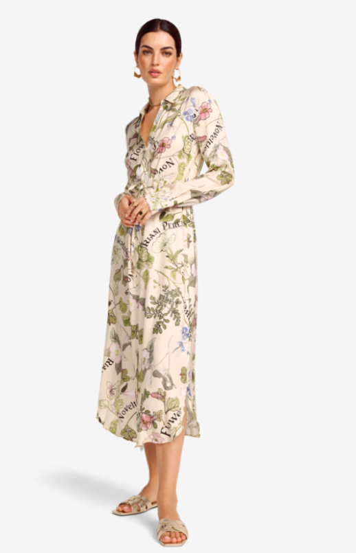 Riani Kleed Lang Print Ecru
