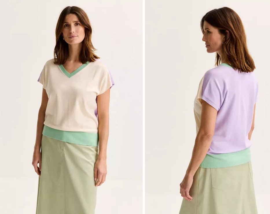 Améline Pull Ecru/Groen