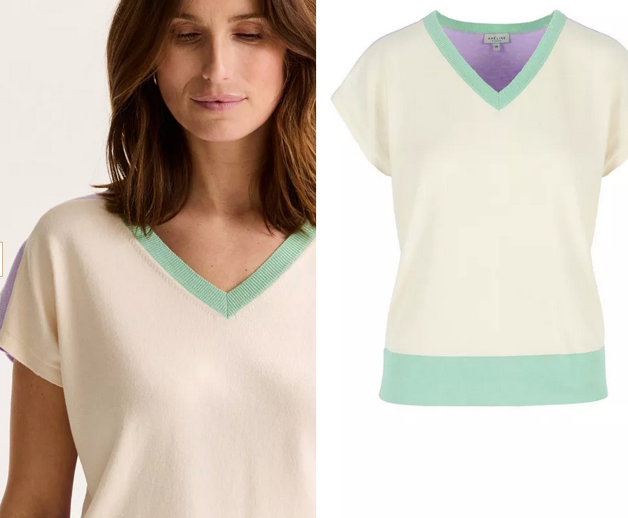 Améline Pull Ecru/Groen