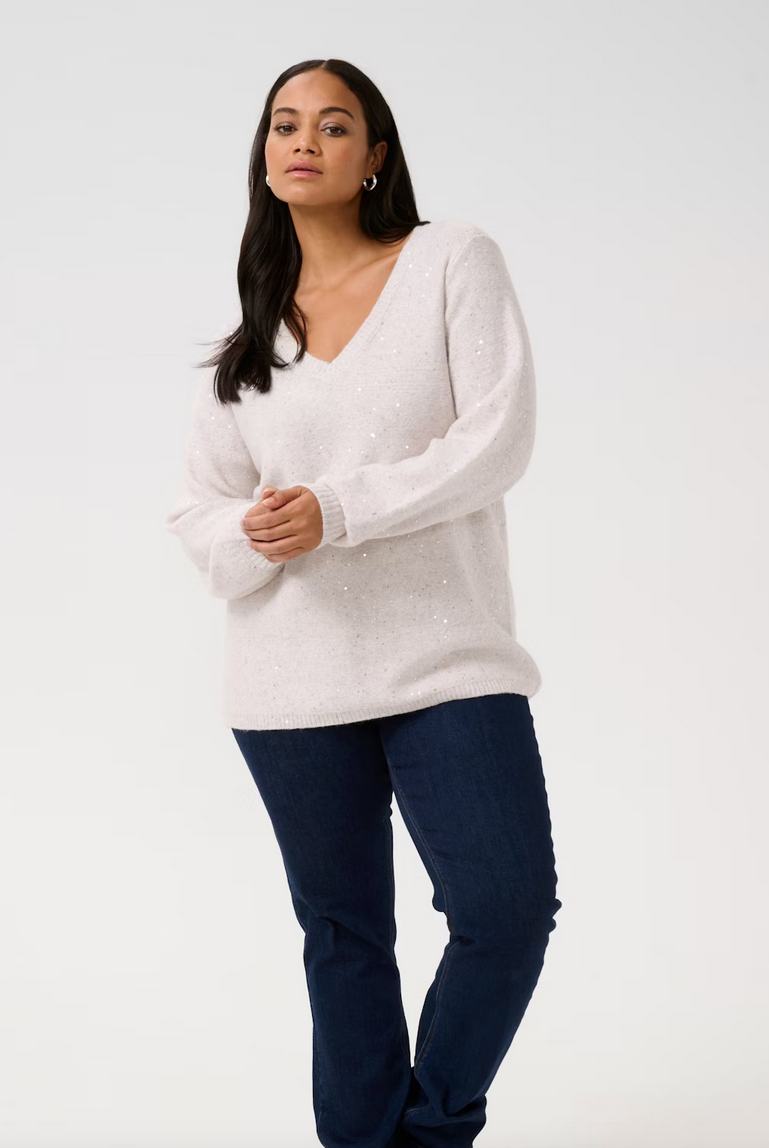 Kaffe Curve Pull Beige/Glitter