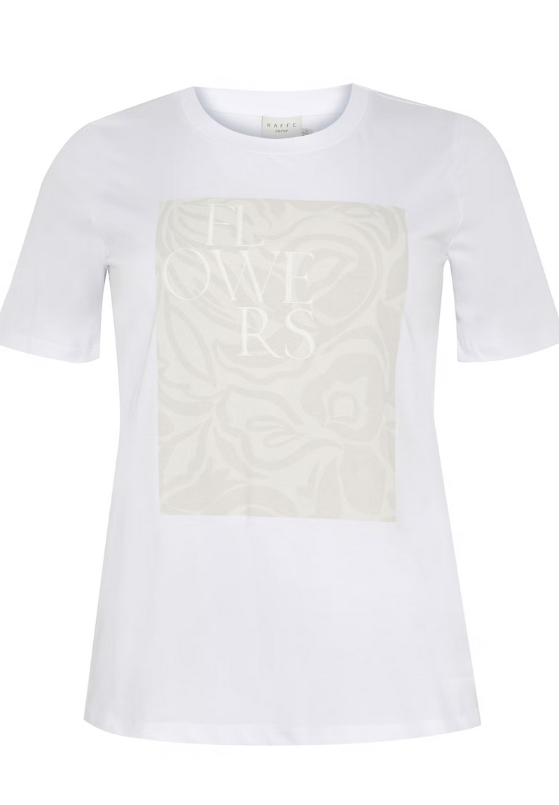 Kaffe Curve Tshirt Print Ecru