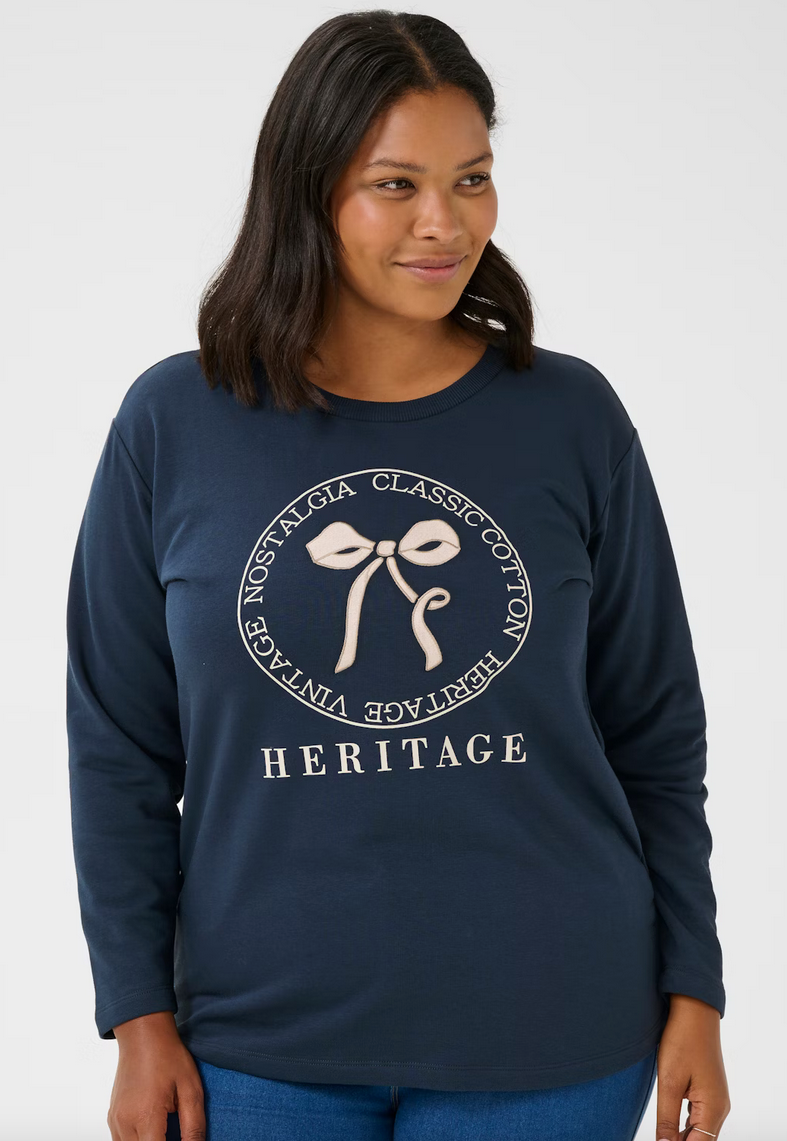 Kaffe Curve Sweater Print Blauw