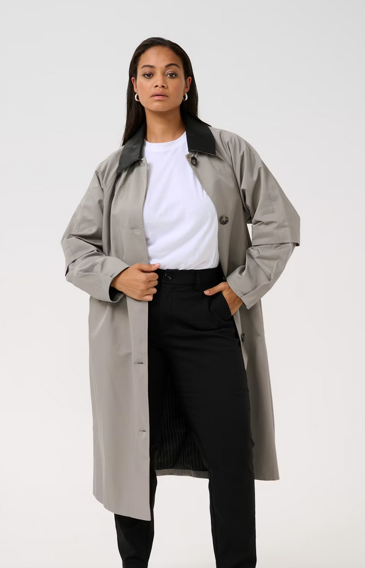 Kaffe Curve Trenchcoat Taupe