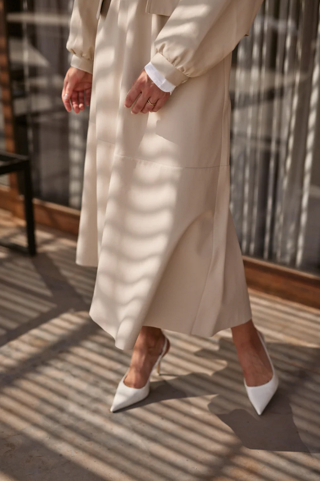 Nukus Rok Ecoleder Beige