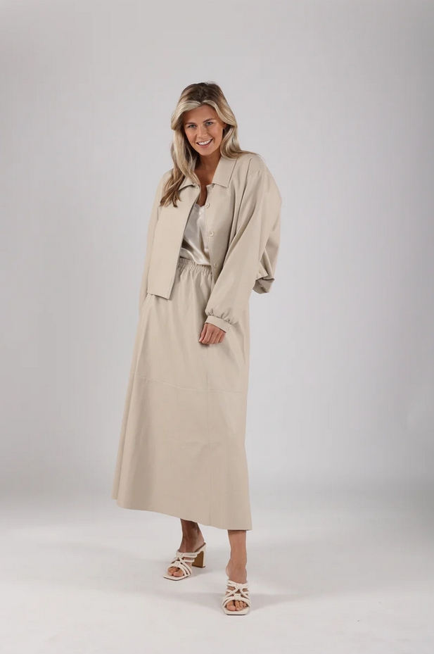 Nukus Rok Ecoleder Beige