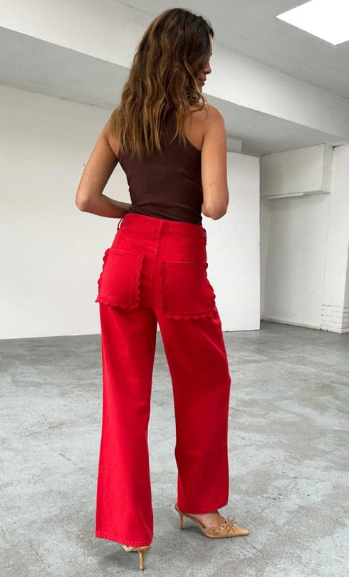 Never Fully Dressed Pantalon Jeans Rood