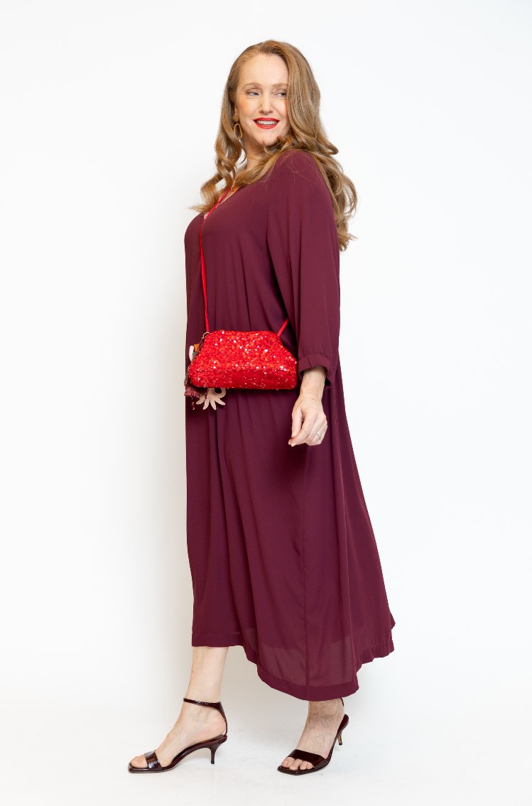 La Camicia Kleed Lang Bordeaux