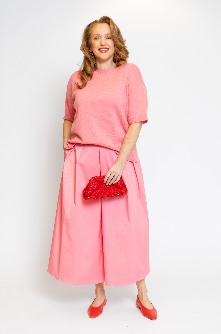 Riani Rok Lang Tafeta Roze