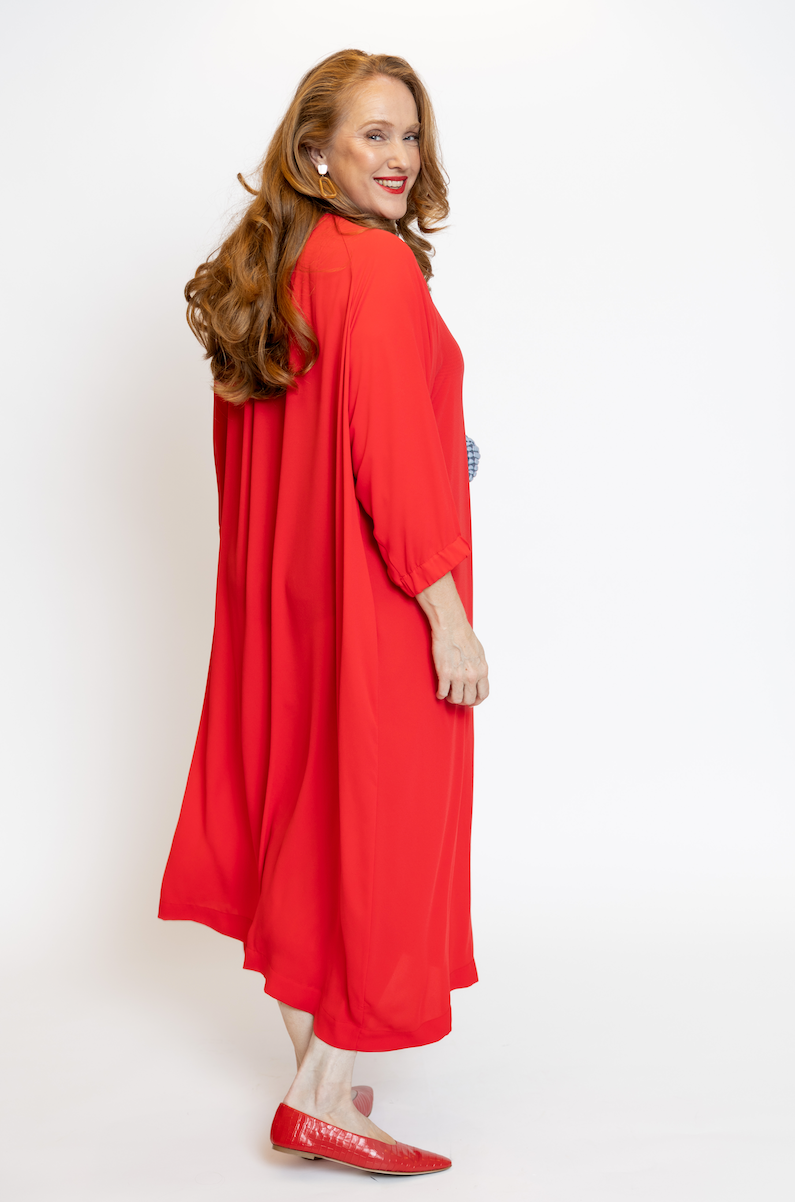 La Camicia Kleed Lang Rood