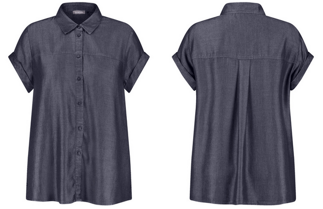 Samoon Blouse Jeans Blauw