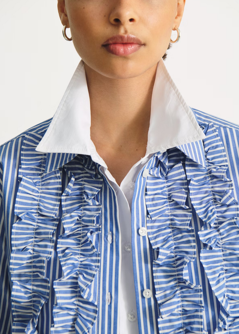 Part Two Blouse Streep Blauw