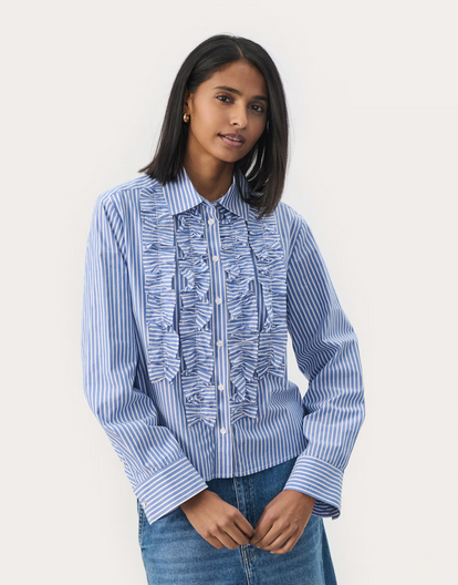 Part Two Blouse Streep Blauw