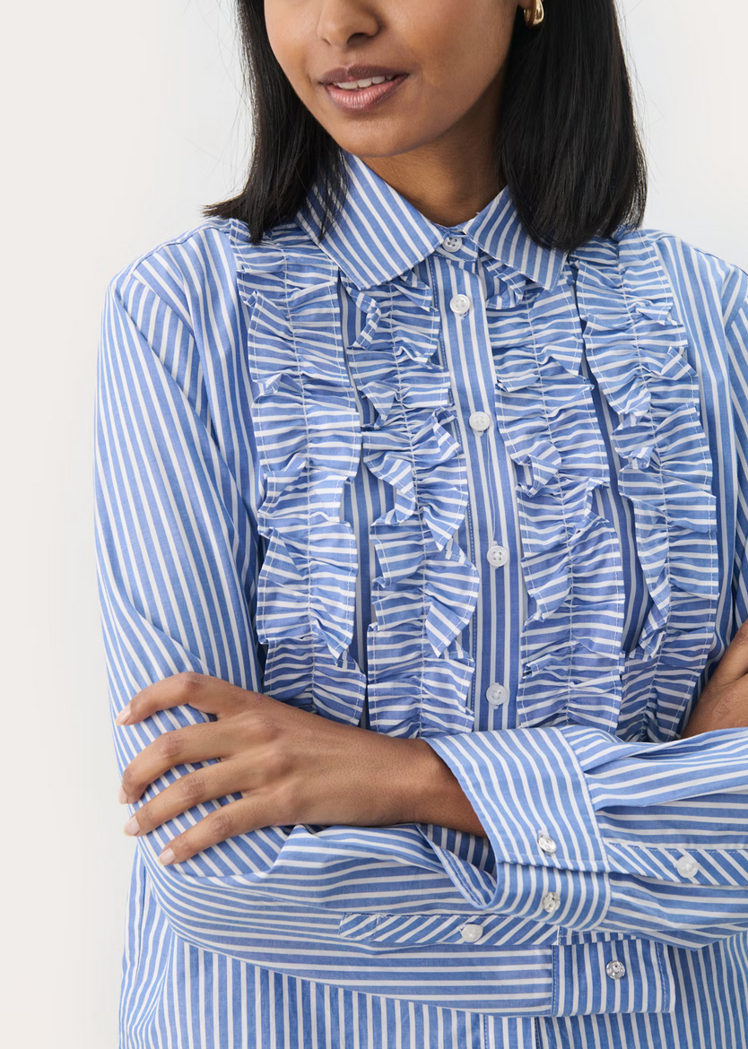 Part Two Blouse Streep Blauw