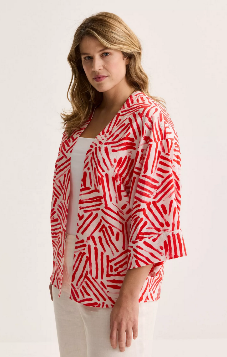Mayerline Kimono Kort Print Rood/wit