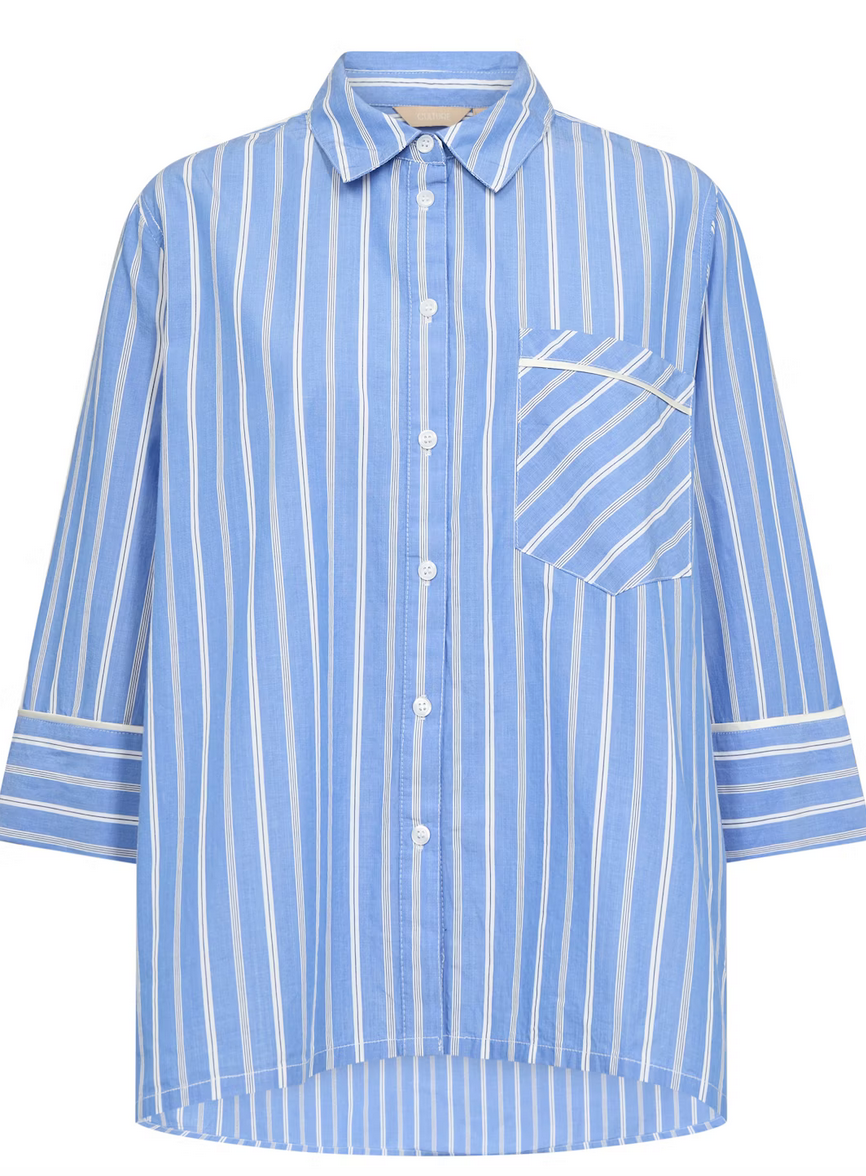 Culture Blouse Streep Lichtblauw
