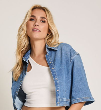 Parami Jeansvest Blauw