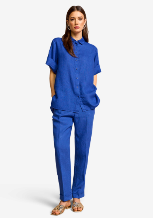 Riani Pantalon Linnen Blauw
