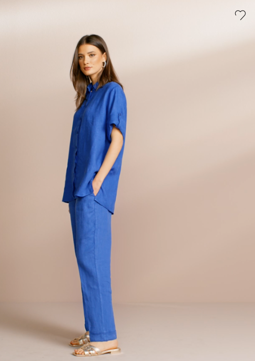 Riani Pantalon Linnen Blauw