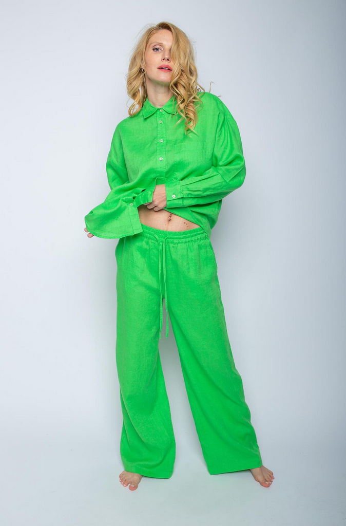 Emily Pantalon Linnen Groen