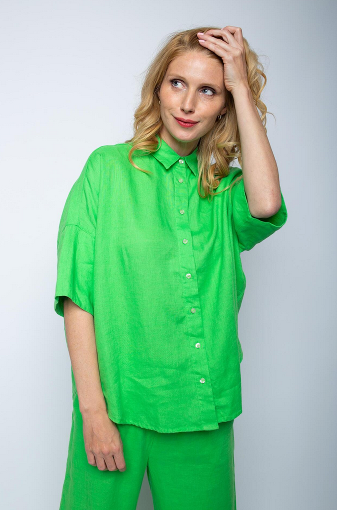 Emily Blouse Linnen Groen
