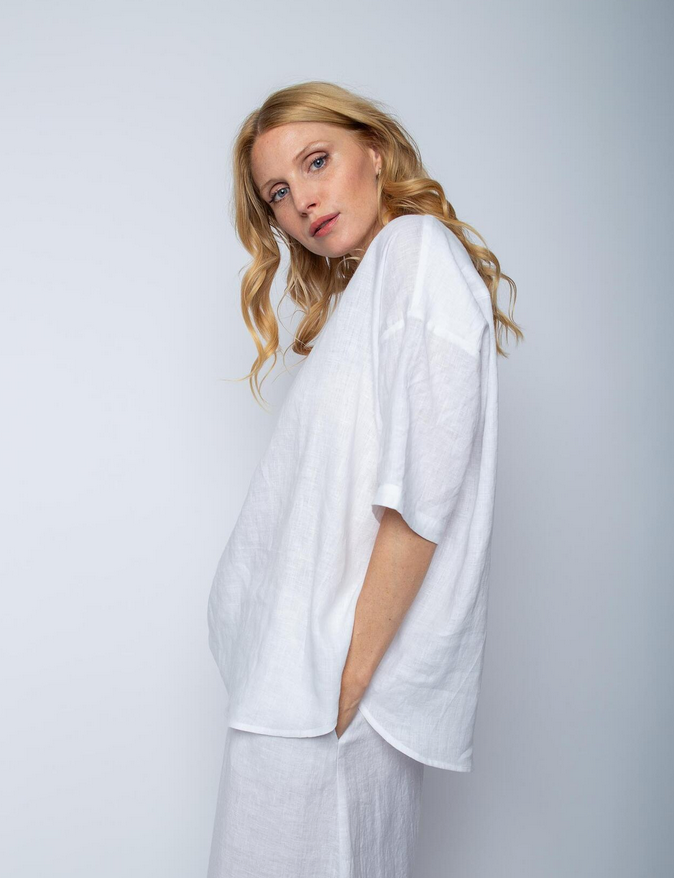 Emily Blouse Linnen Ecru
