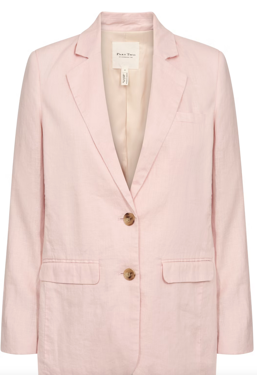 Part Two Blazer Linnen Roze