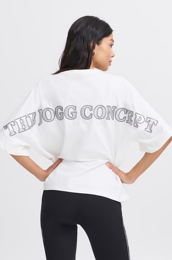 TheJoggConcept Tshirt Ecru/Zilver