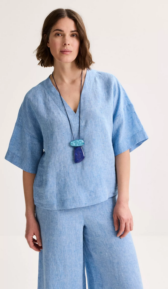 Mayerline Blouse Linnen Lichtblauw