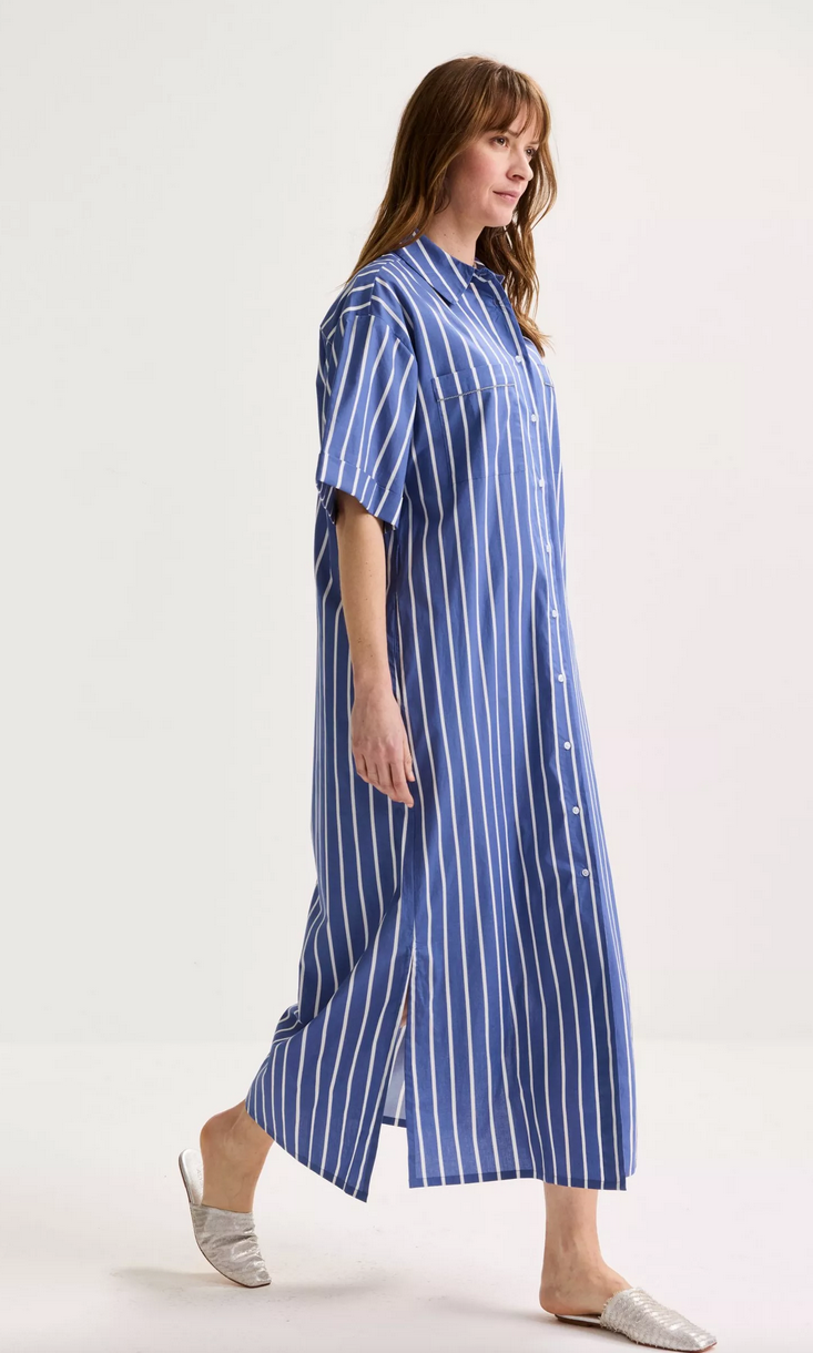 Améline Kleed Lang Streep Blauw
