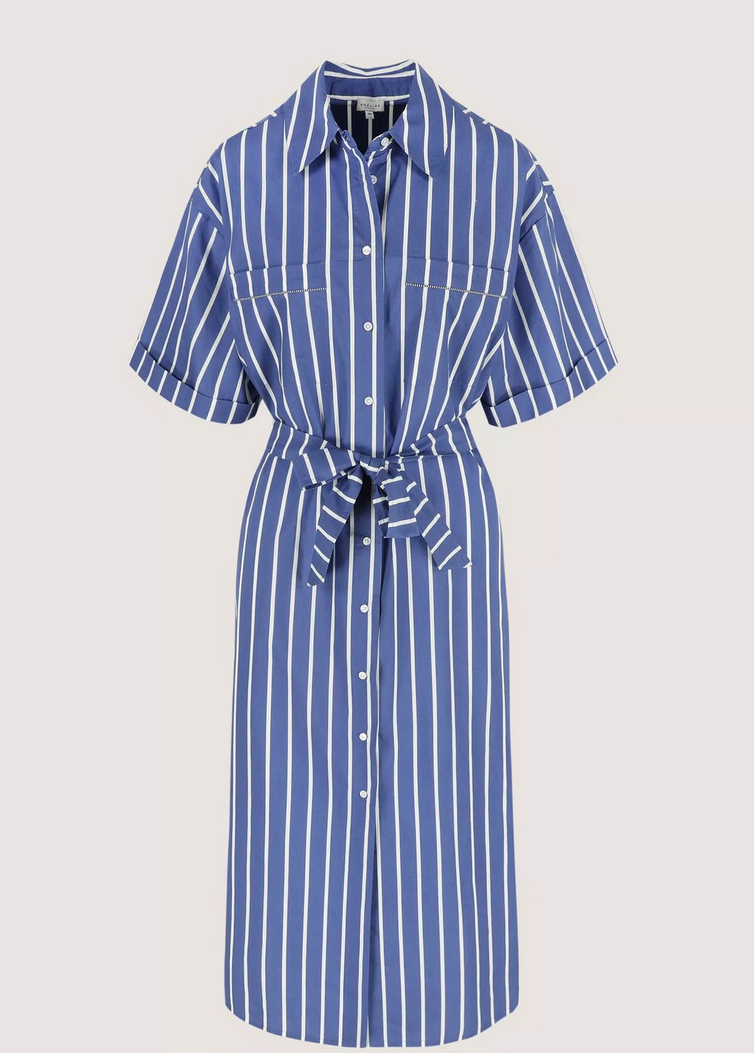 Améline Kleed Lang Streep Blauw