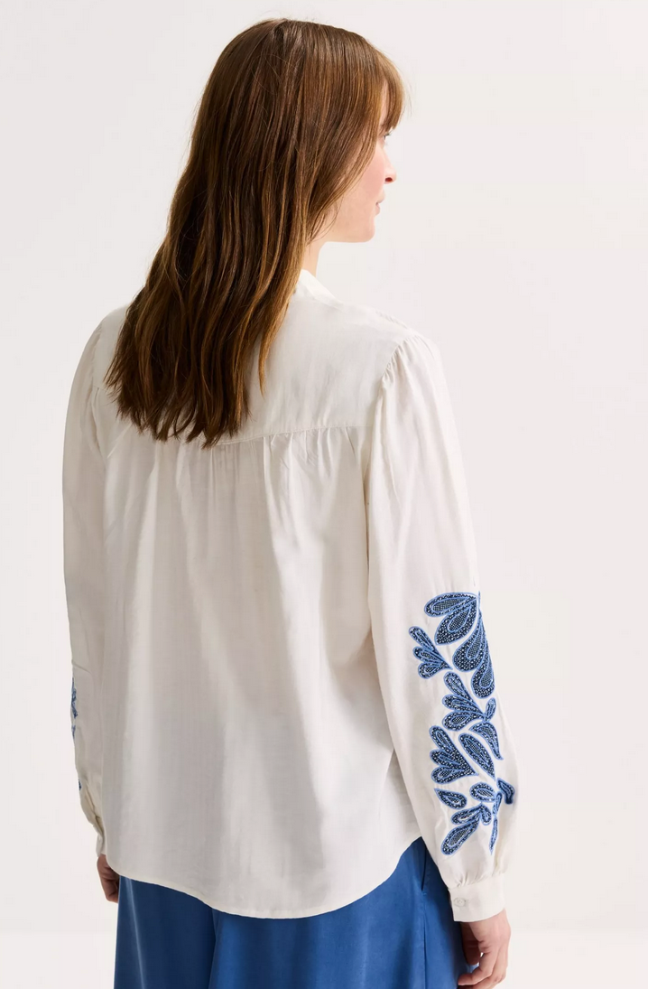 Améline Blouse Wit/Blauw