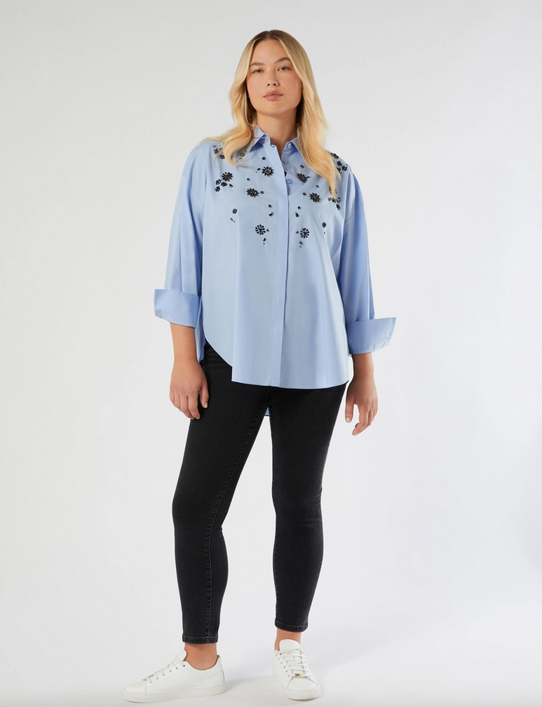 Marina Rinaldi Blouse Lichtblauw