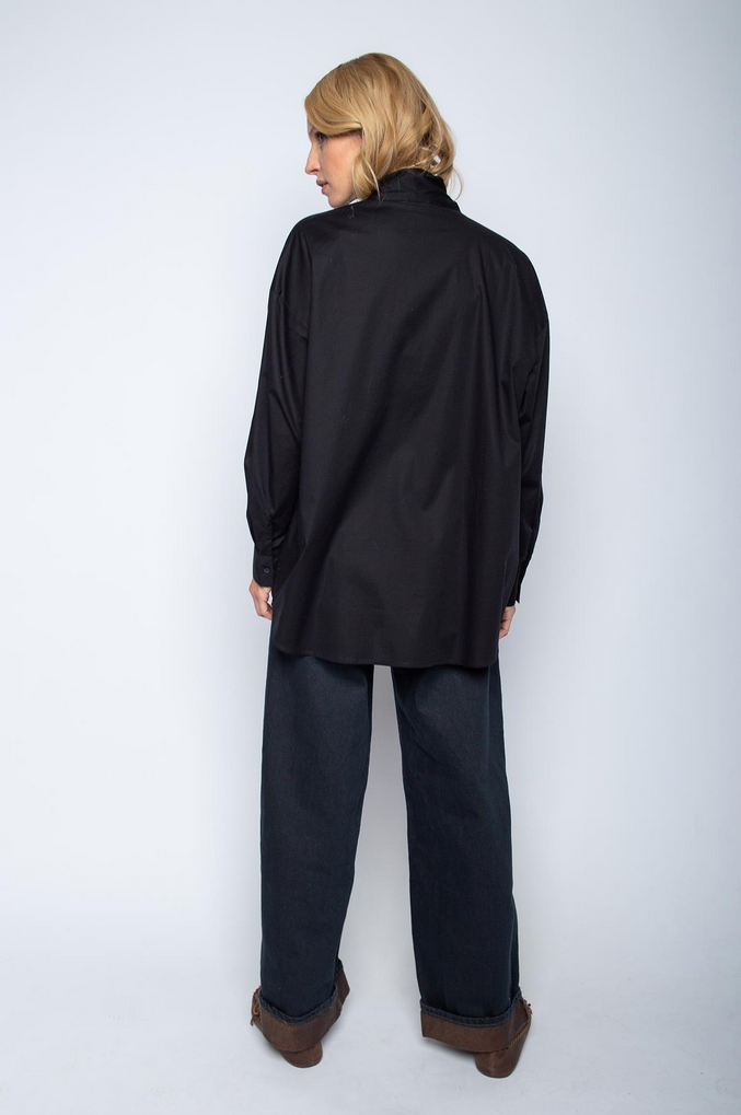Emily Blouse Zwart Strik