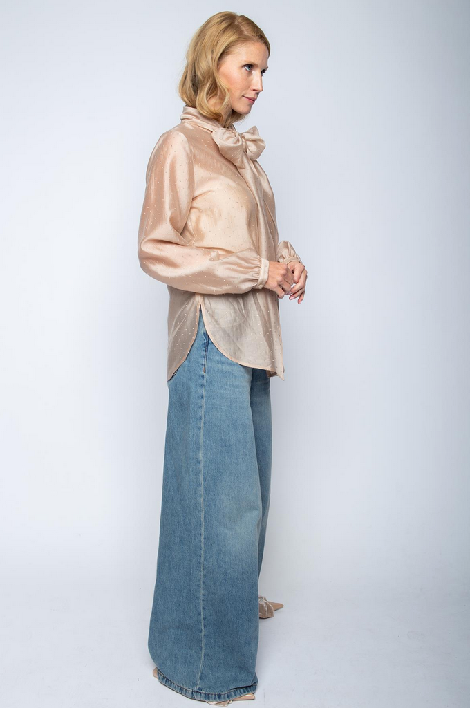 Emily Blouse Nude Glitter Strik