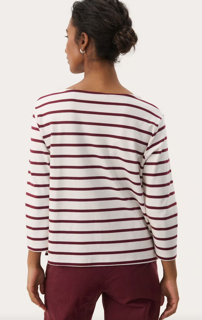 Part Two Tshirt Streep Bordeaux