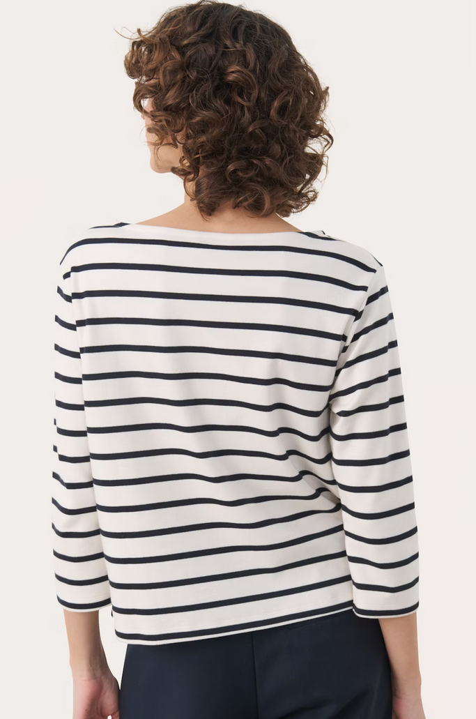Part Two Tshirt Streep Donkerblauw