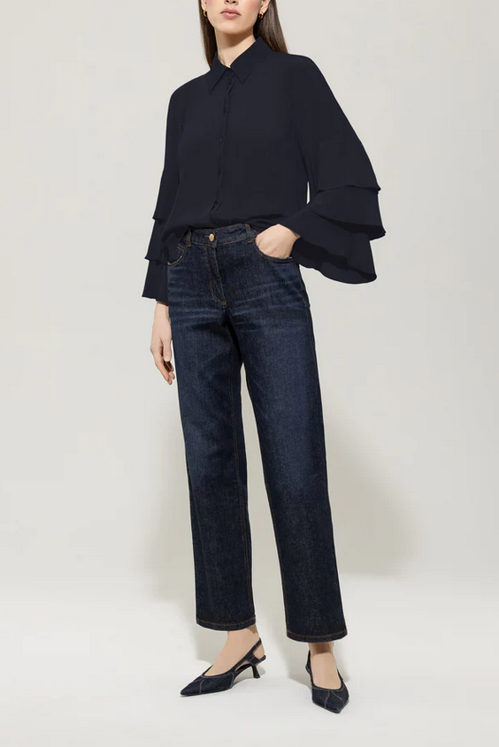 Luisa Cerano Blouse Donkerblauw