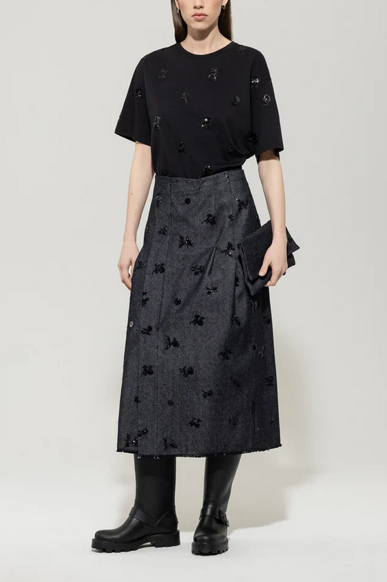 Luisa Cerano Tshirt Zwart Glitter