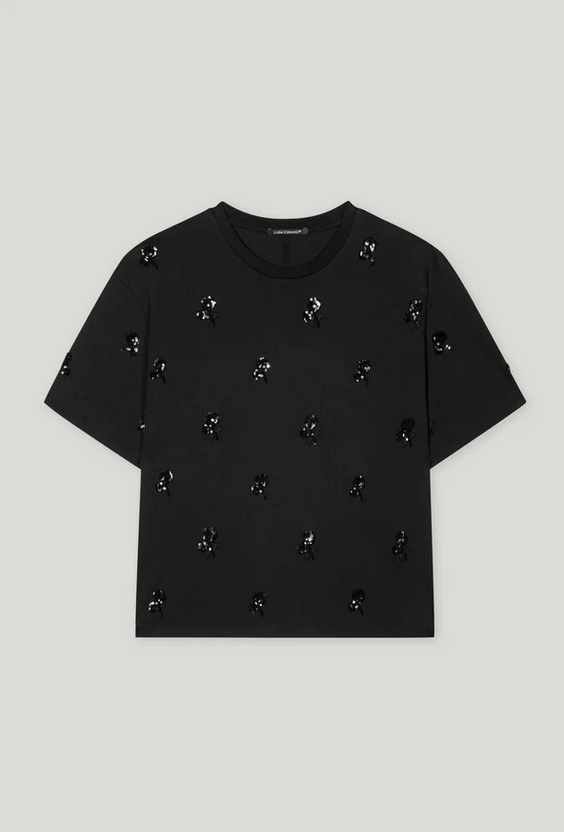 Luisa Cerano Tshirt Zwart Glitter