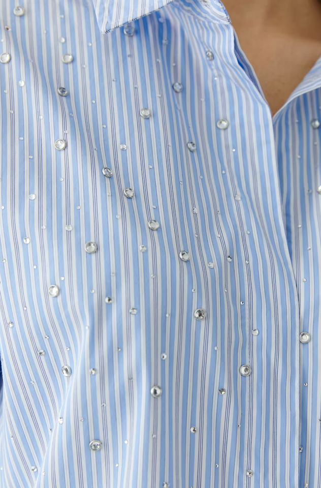 Oui Blouse Streep Glitter