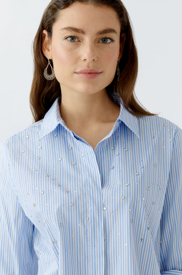 Oui Blouse Streep Glitter